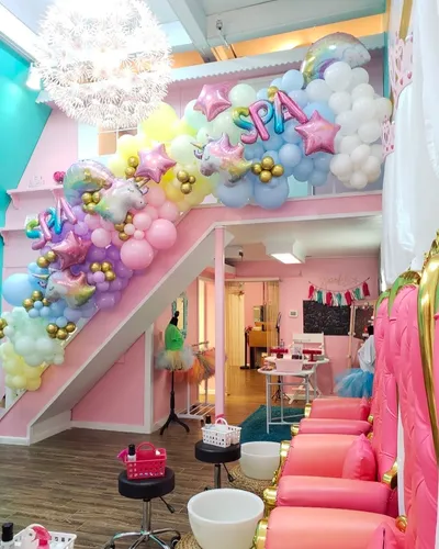 Another view of the colorful, playful interior of Trinity's Day Spa